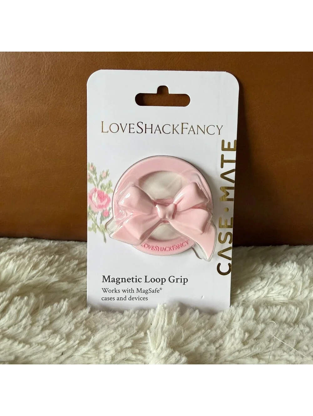 LoveShackFancy Case Mate Magnetic Loop Grip - Strawberry Macaroon